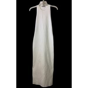 New Zara Bodycon Stretch Dress Cut Out Sides Back Sz Medium White High Bac Split
